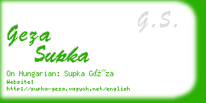 geza supka business card